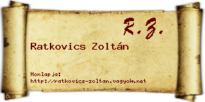 Ratkovics Zoltán névjegykártya
