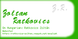 zoltan ratkovics business card